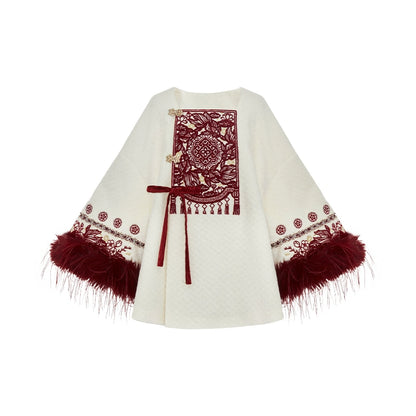 More than thirteen [cut spring breeze] New Year's greetings jacket velvet skirt suit modern HanFuDreams jacket + bow accessories S