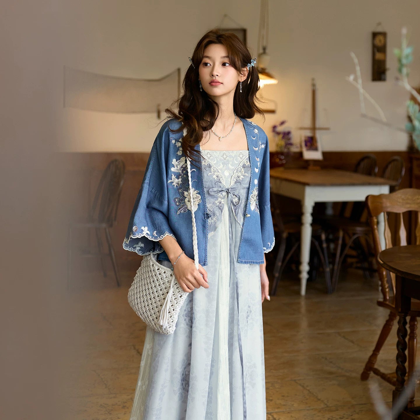 (Pre-Order)[Moonlight Window] Modern Lyocell Hanfu Set modern Shisanyu 2-Piece Set(no Top) S