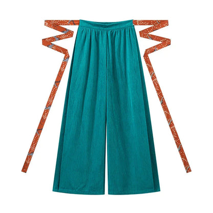Hanfu Pleated Upper Garment & Ripped Skirt Set jin HanFuDreams Fashion Improved Song pants S