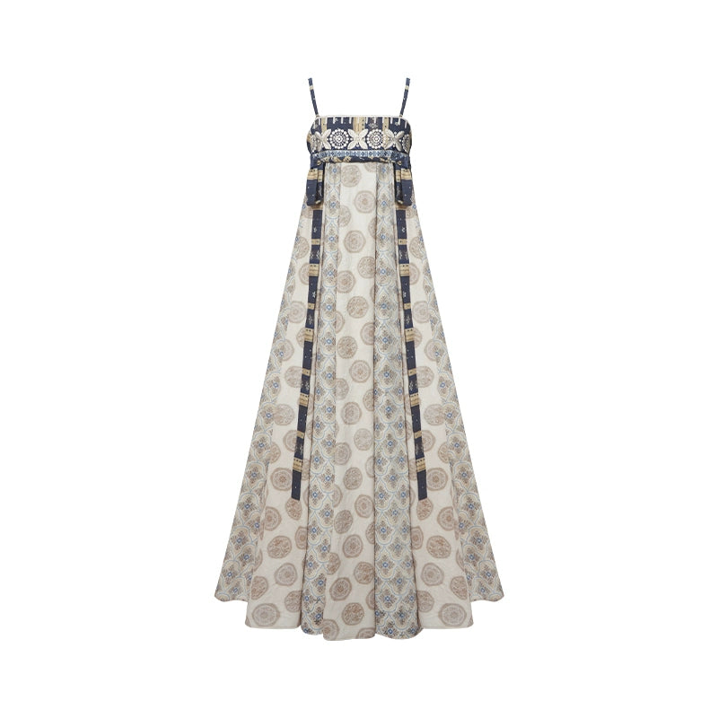 More than thirteen [sweet rain] printed chest-length suspender broken skirt Tang Hanfu tang HanFuDreams suspender skirt S