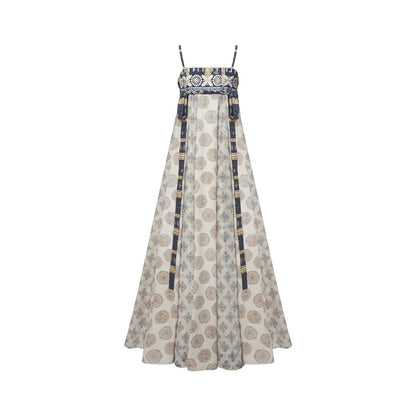More than thirteen [sweet rain] printed chest-length suspender broken skirt Tang Hanfu tang HanFuDreams suspender skirt S