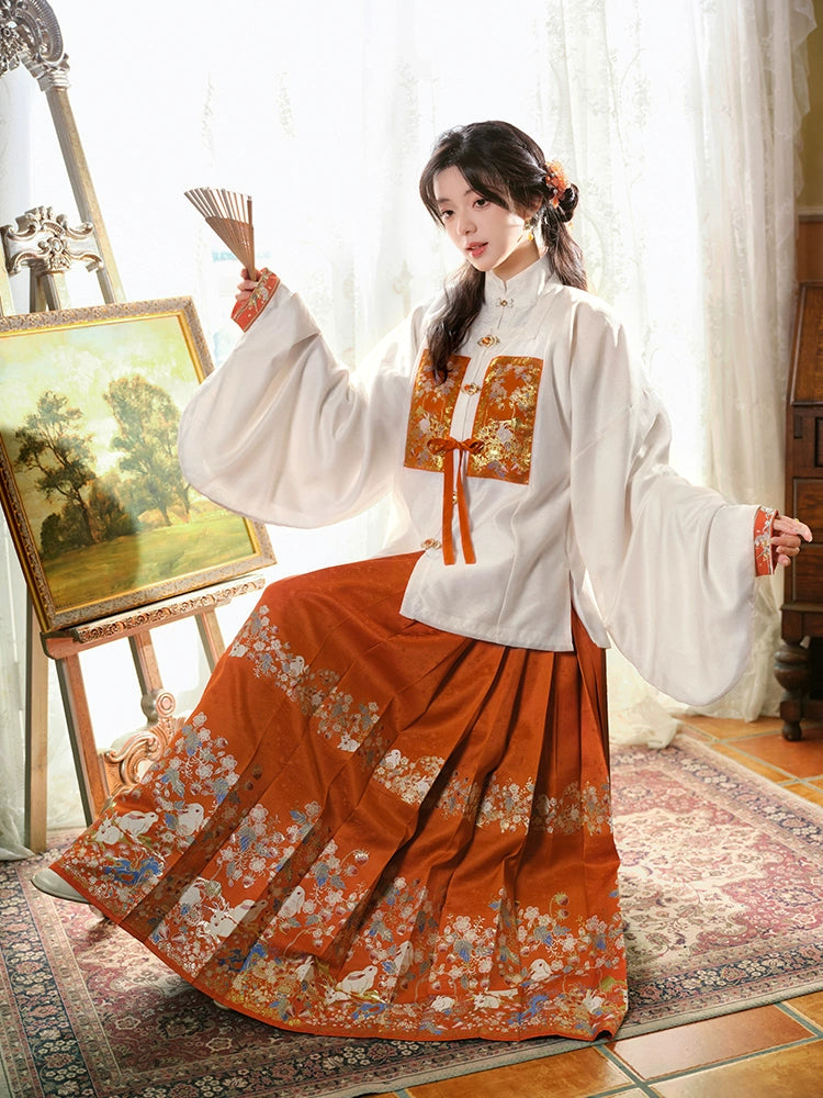 More than thirteen [spirit rabbit lanterns] horse dress, Ming autumn style ming HanFuDreams