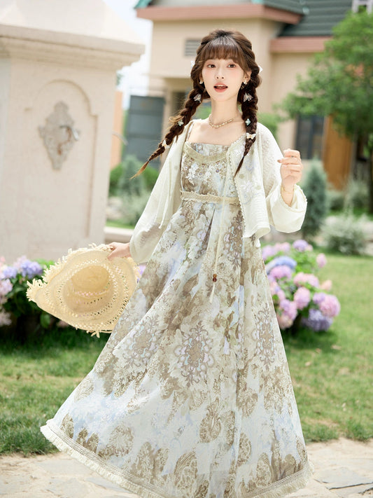 More than thirteen [吟游诗] ethnic style suspender round neck skirt modern HanFuDreams