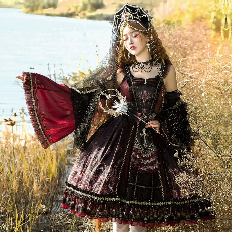Lolita Original Eye of Hearts JSK Vintage Court Elegant CLA Series lolita HanFuDreams