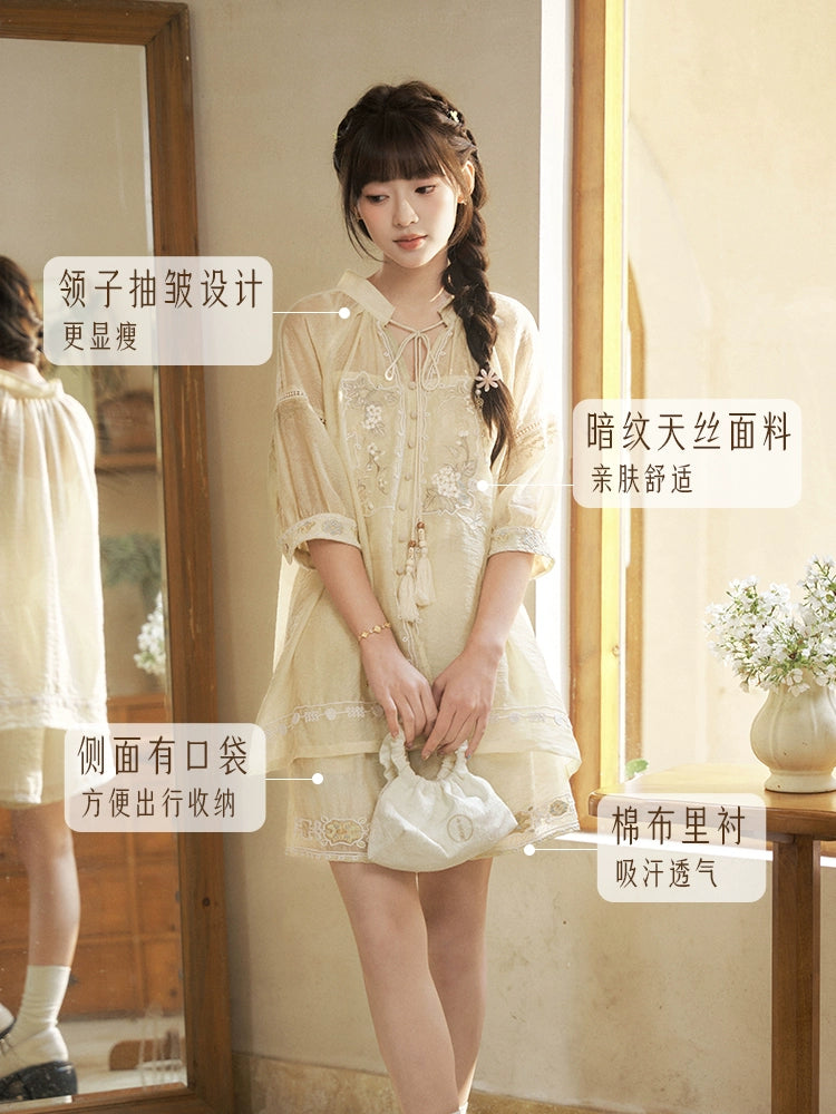 More than thirteen [闲游] shirts and shorts national style suit modern HanFuDreams