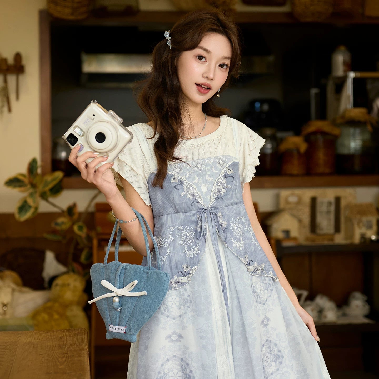 (Pre-Order)[Moonlight Window] Modern Lyocell Hanfu Set modern Shisanyu 2-Piece Set(no Jacket) S