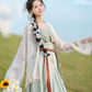 Song style straight-collar shirt with straps, Hanfu dress.