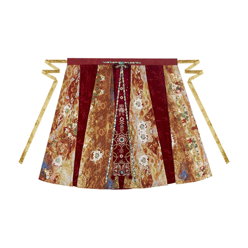 More than thirteen [Qingyang Xinghui] vest bronzing cardigan broken skirt printing silk