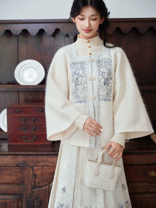 More than thirteen [thousand Dendrobium beads] knitted jacket woven gold embroidered pleated skirt Hanfu han HanFuDreams