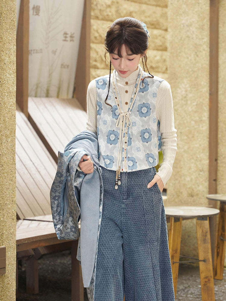 More than thirteen [cedar] 2025 autumn new round neck pullover sweater modern HanFuDreams