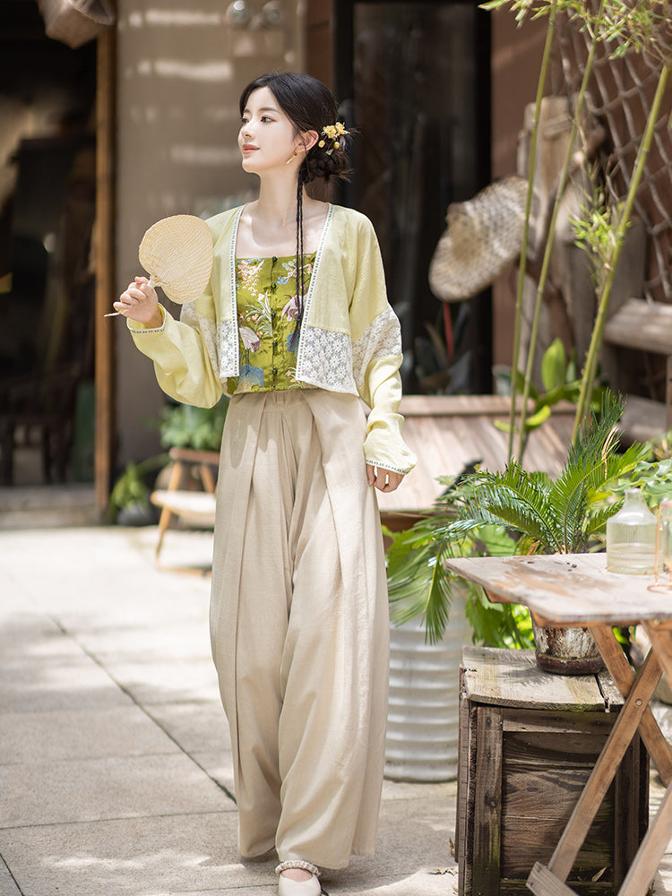 Ming straight waist pants short shirt Hanfu women ming HanFuDreams