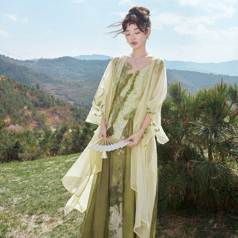 More than thirteen [Wonderful Neverland] embroidered Han element spring set modern HanFuDreams three-piece set XS