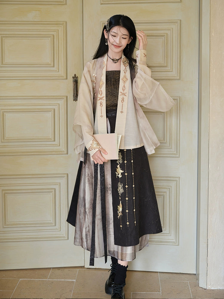 More than thirteen [Bing Candle Tour] Embroidered Tencel Top Two Skirts Song Hanfu song HanFuDreams