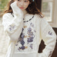 More than thirteen [blue and white] embroidered crew neck sweater spliced denim skirt