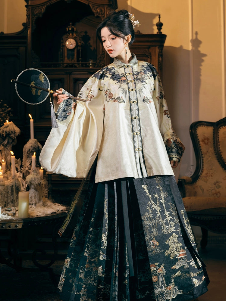 More than thirteen [Takeshita Tinglan] placket jacket, horse-face skirt, Ming-made Hanfu ming HanFuDreams