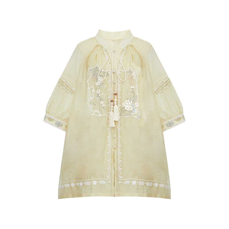 More than thirteen [闲游] shirts and shorts national style suit modern HanFuDreams shirt S