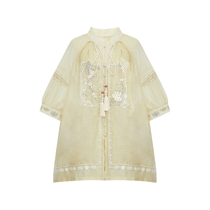 More than thirteen [闲游] shirts and shorts national style suit modern HanFuDreams shirt S