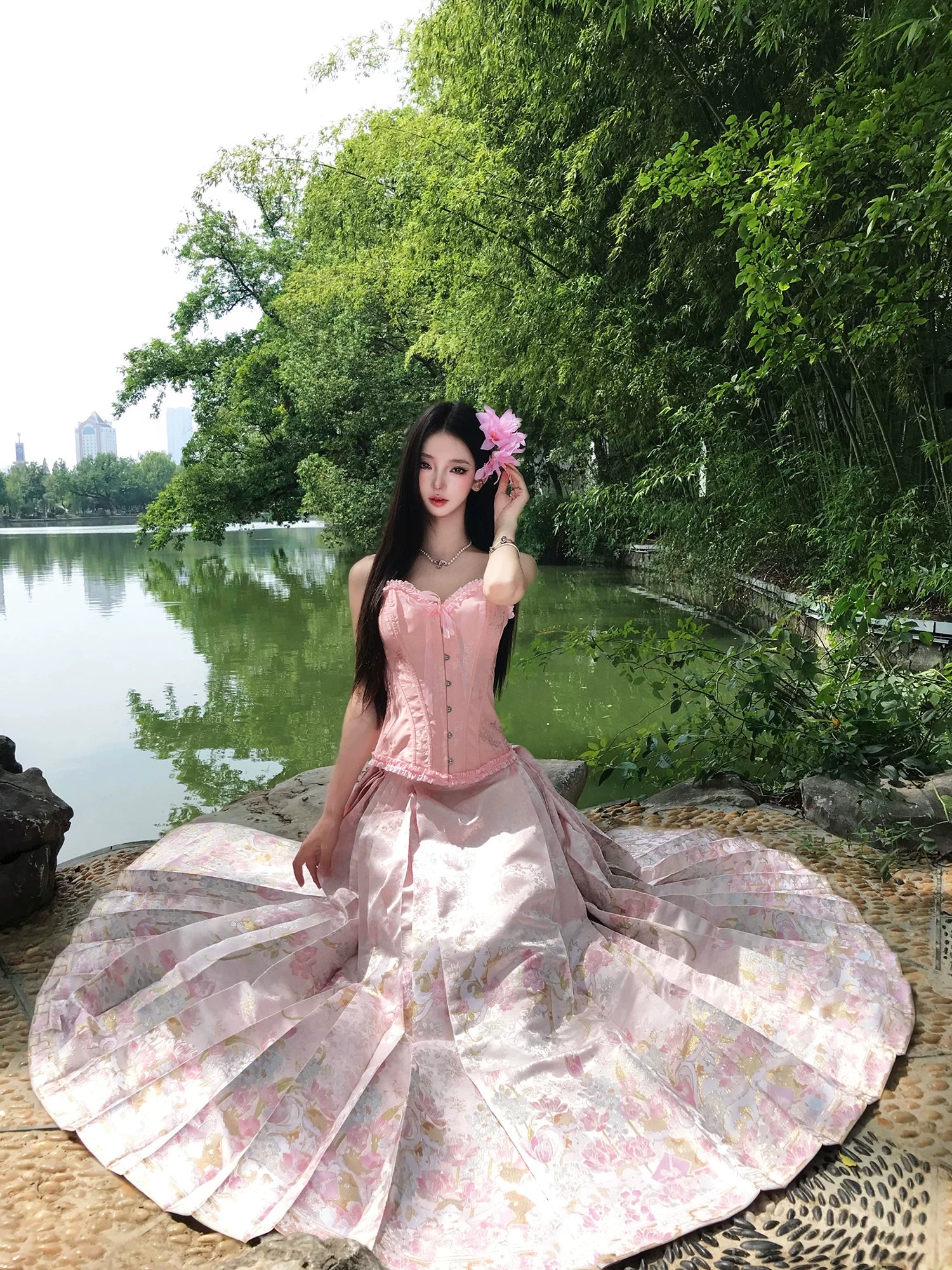 Flower Fairy Story [Flower Beaver] Clothing Weaving Gold Imitation Flower Cat Horse Dress Han han HanFuDreams