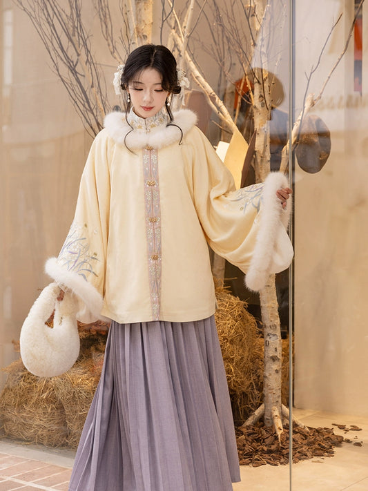 Chi Xia [Qingyuan] Ming Zhaojun jacket pipa sleeve short jacket pleated skirt