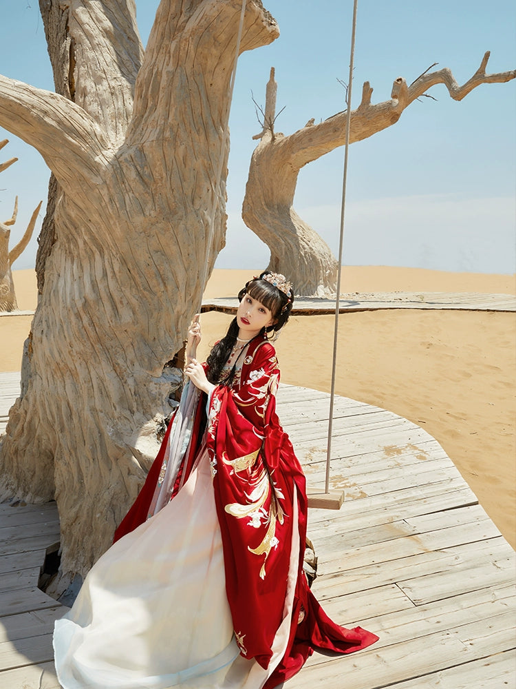 More than thirteen [鸾凤仙羽] straight collar chest skirt wedding dress Tang Hanfu women tang HanFuDreams