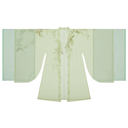 More than thirteen [Wenzhu Qingyin] Spring big-sleeved shirt straight train embroidered cold Hanfu han HanFuDreams Outer sleeve shirt XS