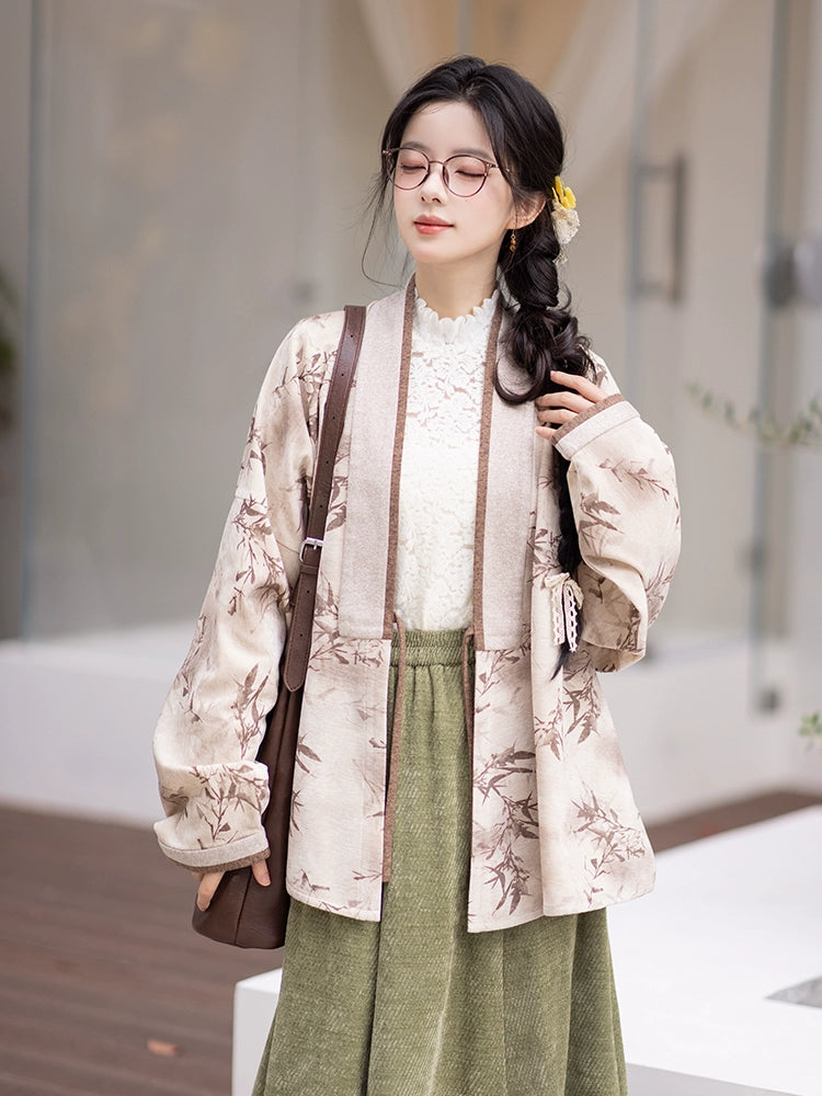 Chi Xia [Oasis Fairy Brown] pairs with wearing a short shirt and six broken skirts han HanFuDreams