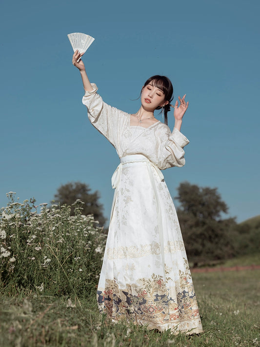 More than thirteen [plain porcelain] horse skirt top set ming HanFuDreams