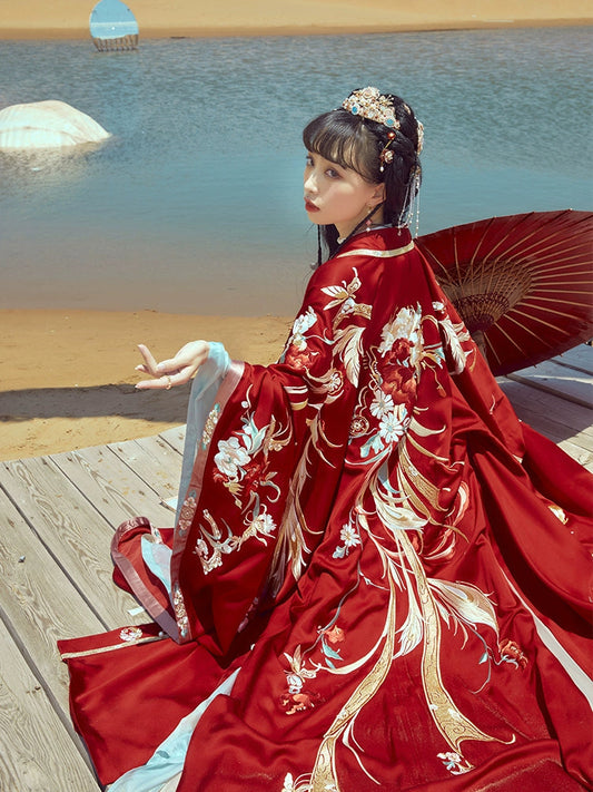 More than thirteen [鸾凤仙羽] straight collar chest skirt wedding dress Tang Hanfu women HanFuDreams