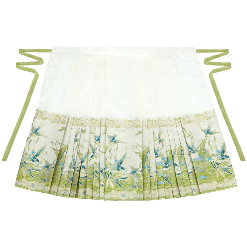 More than thirteen [Jade Bird Huanchuan] Ming-made cloud-shouldered horse-face skirt bachelor's dress ming HanFuDreams Horse skirt XS