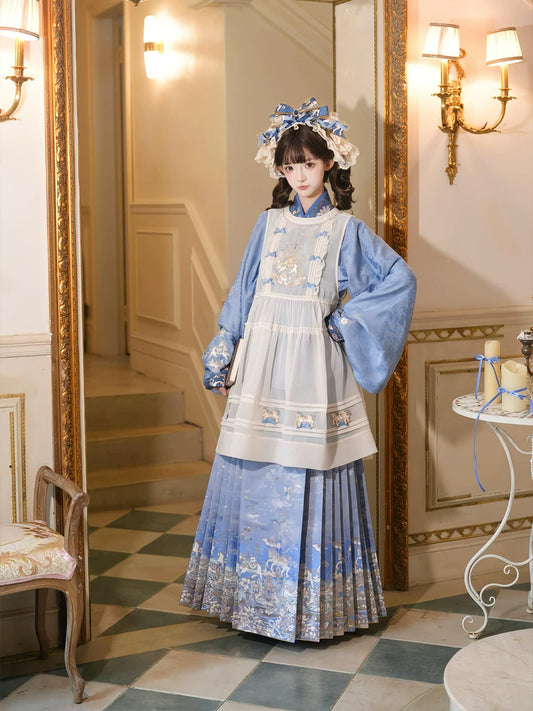 Flower Fairy Story [Carousel] Pipa Sleeve Horse Dress Han Yang Eclectic Set Ming ming HanFuDreams