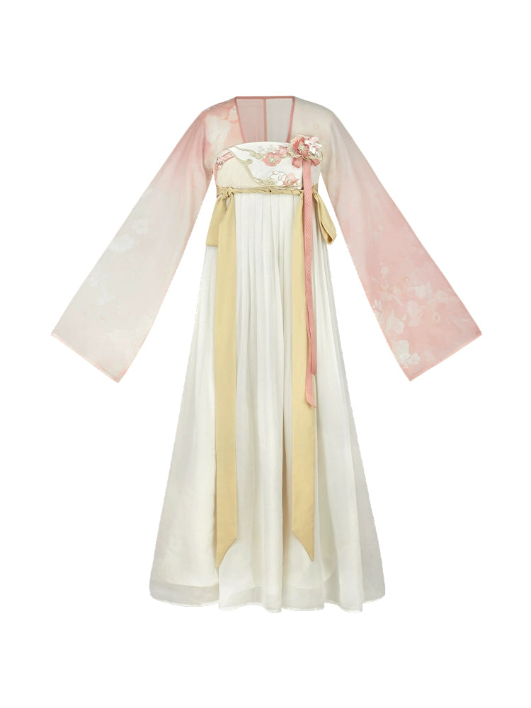More than thirteen [Peach Leaf Sheng] Spring Han chest-length embroidered dress han HanFuDreams