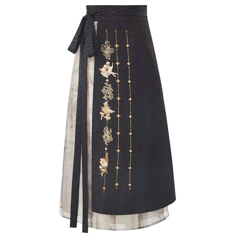 More than thirteen [Bing Candle Tour] Embroidered Tencel Top Two Skirts Song Hanfu song HanFuDreams Two skirts S