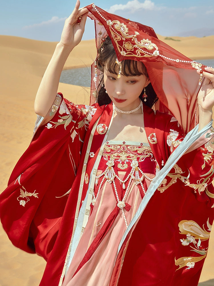 More than thirteen [鸾凤仙羽] straight collar chest skirt wedding dress Tang Hanfu women tang HanFuDreams