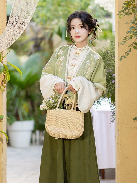 Chi Xia [Chunxiaomeng] Tang Beizi cotton cardigan and six broken skirts tang HanFuDreams