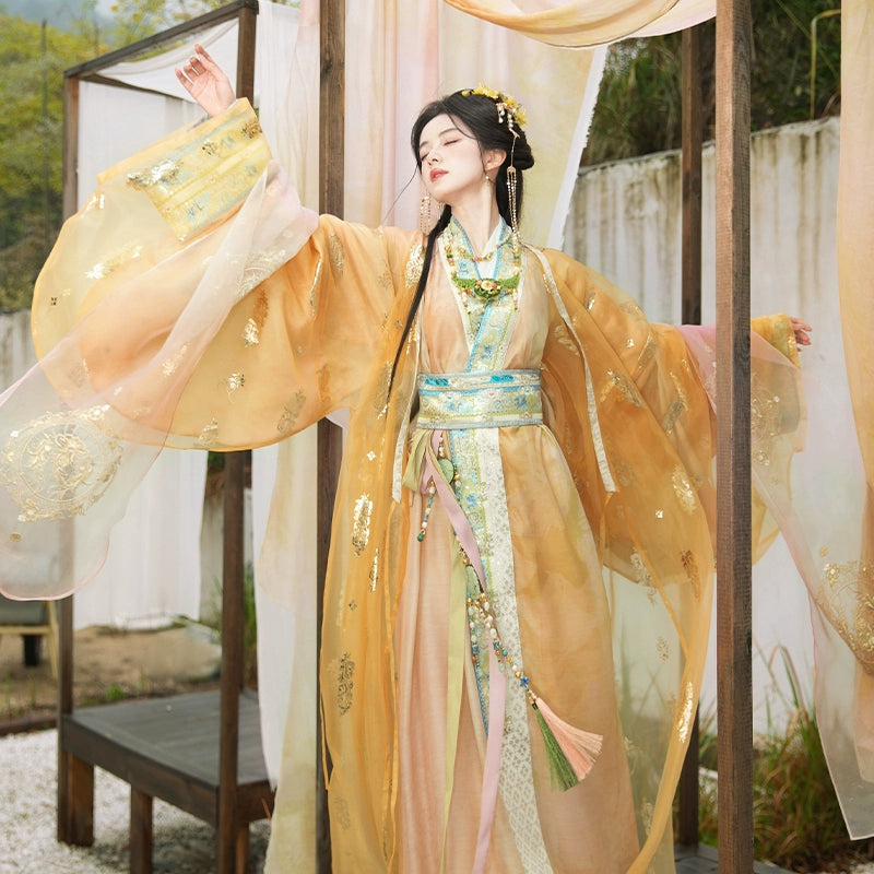 More than thirteen [齐光] retro yarn long shirts, Warring States Hanfu han HanFuDreams four-piece set S