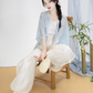 Modern Hanfu Summer Set — Cami Top, Cropped Shirt & Lantern Pants han Chixia