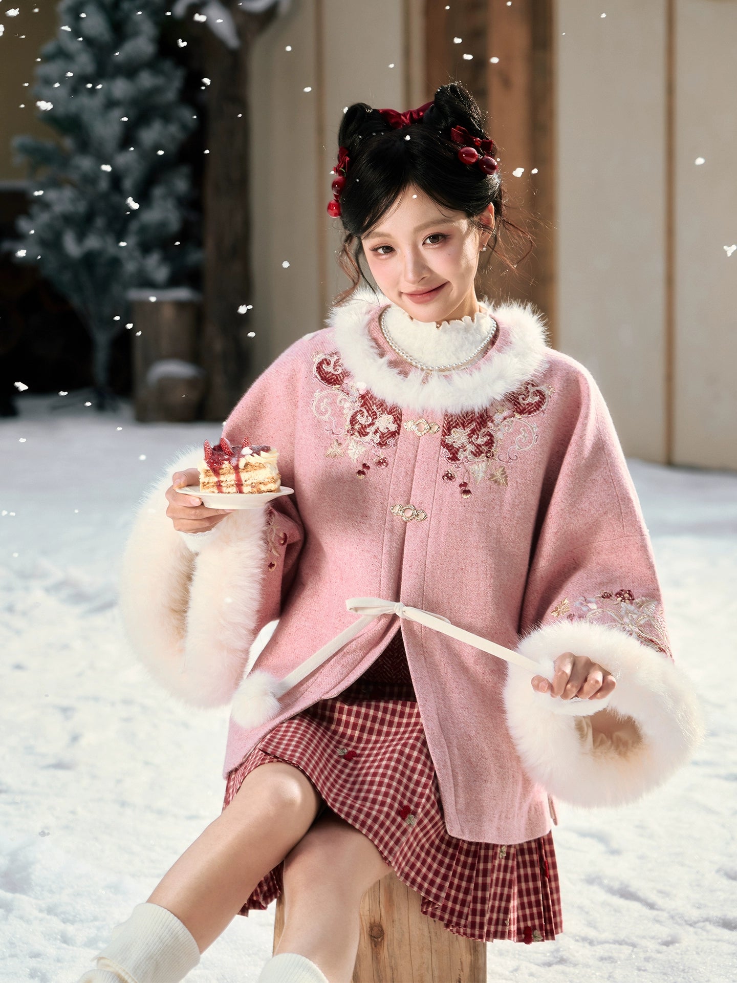 July Eve [Cherry Pie] Sweet coat short than a short horse skirt modern HanFuDreams