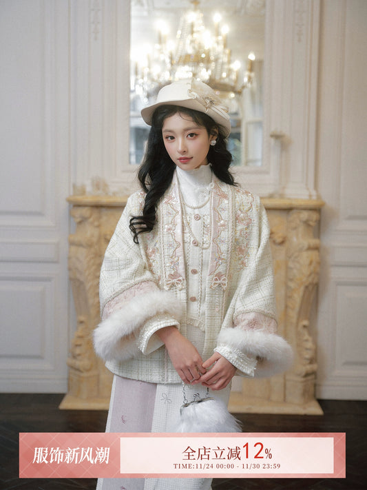 July Eve [Cold Smoke Taoyao] Opposite Collar Short Jacket Suspender Bust Skirt modern HanFuDreams