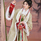 More than thirteen [Yujing Hibiscus] plush medium and long cloak jacket han HanFuDreams