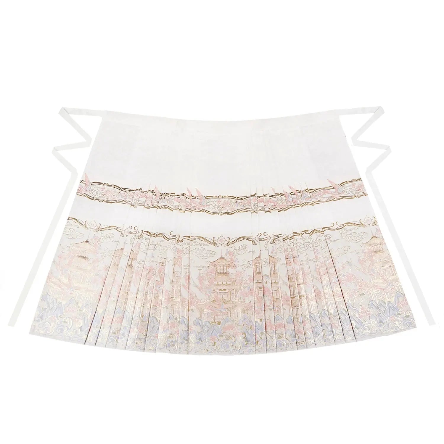 Flower Fairy Story [Yan Yunting] Pipa Sleeve Crossneck Shirt Blue Horse Skirt Set Ming ming HanFuDreams Yan Yunting white horse dress S