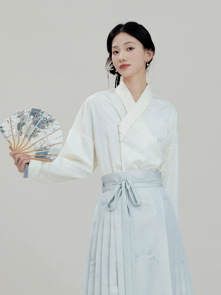 More than thirteen [magpie] national style white shirt blouse modern HanFuDreams