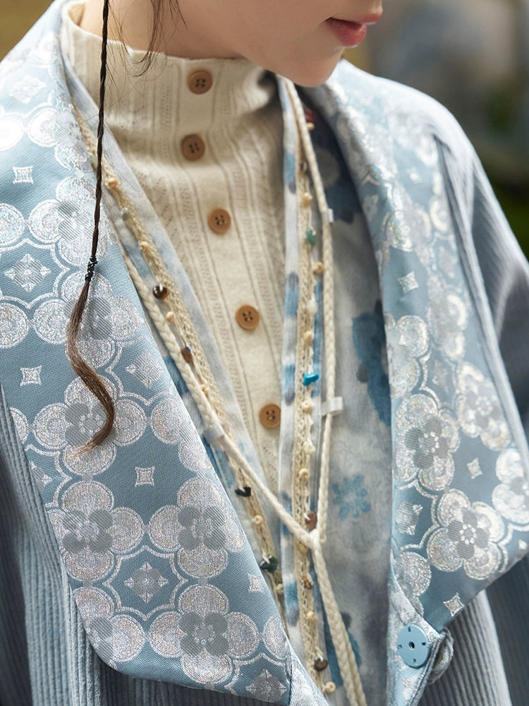 More than thirteen [Boxin Moon] 2025 autumn new corduroy coat national style trench coat modern HanFuDreams