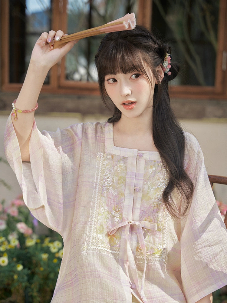 More than thirteen [vine smoke] half-sleeved anti-penetration shorts, national style set modern HanFuDreams