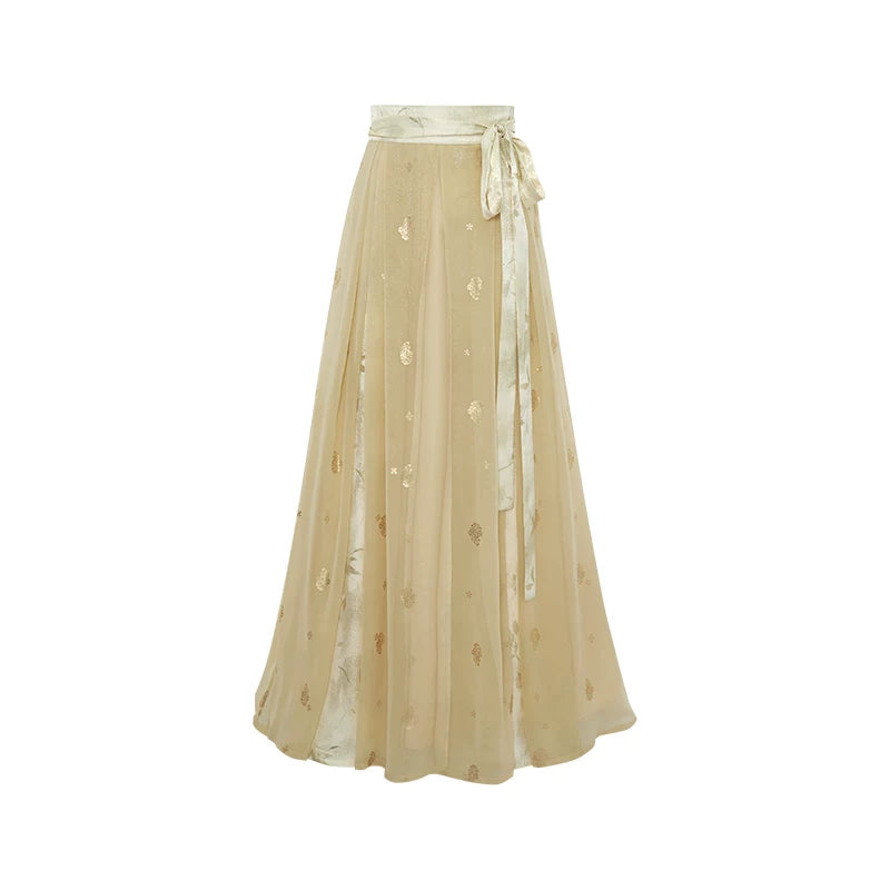 [Pear Blossom] Embroidered Song Style Hanfu Set song HanFuDreams Skirt S