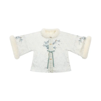 July Eve [Yan Xue Ning Bamboo] Pair Pipa Sleeve Short Armor Jacket han HanFuDreams 砚雪凝竹 昭君袄 XS