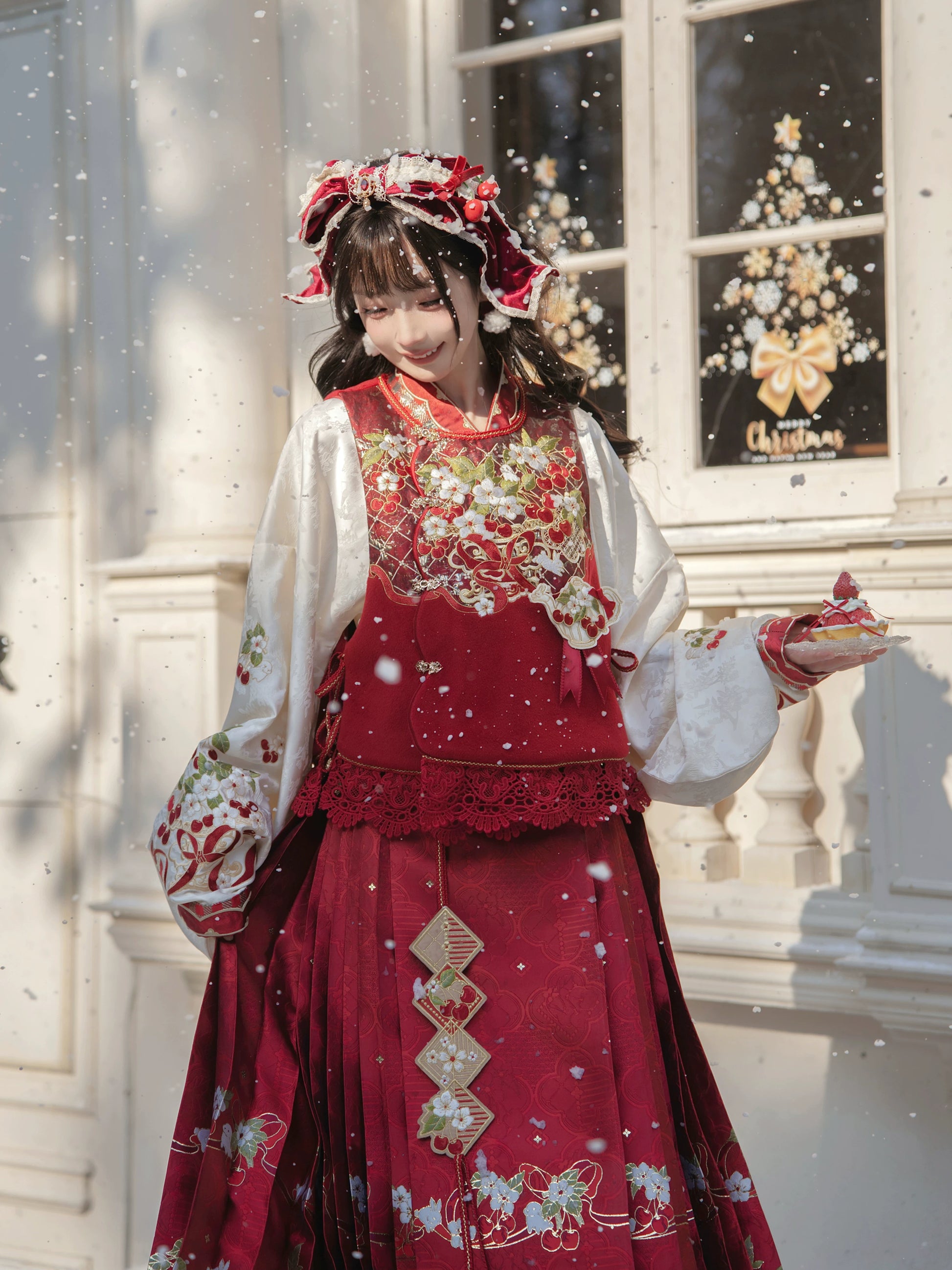 Flower Fairy Story [Cherry Tea Party] Pipa Sleeve Horse Dress Set Han han HanFuDreams