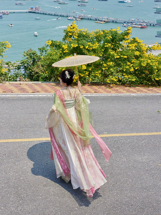 More than thirteen [Peiyu Spring Breeze] pink and green silk Hanfu accessories accessories HanFuDreams