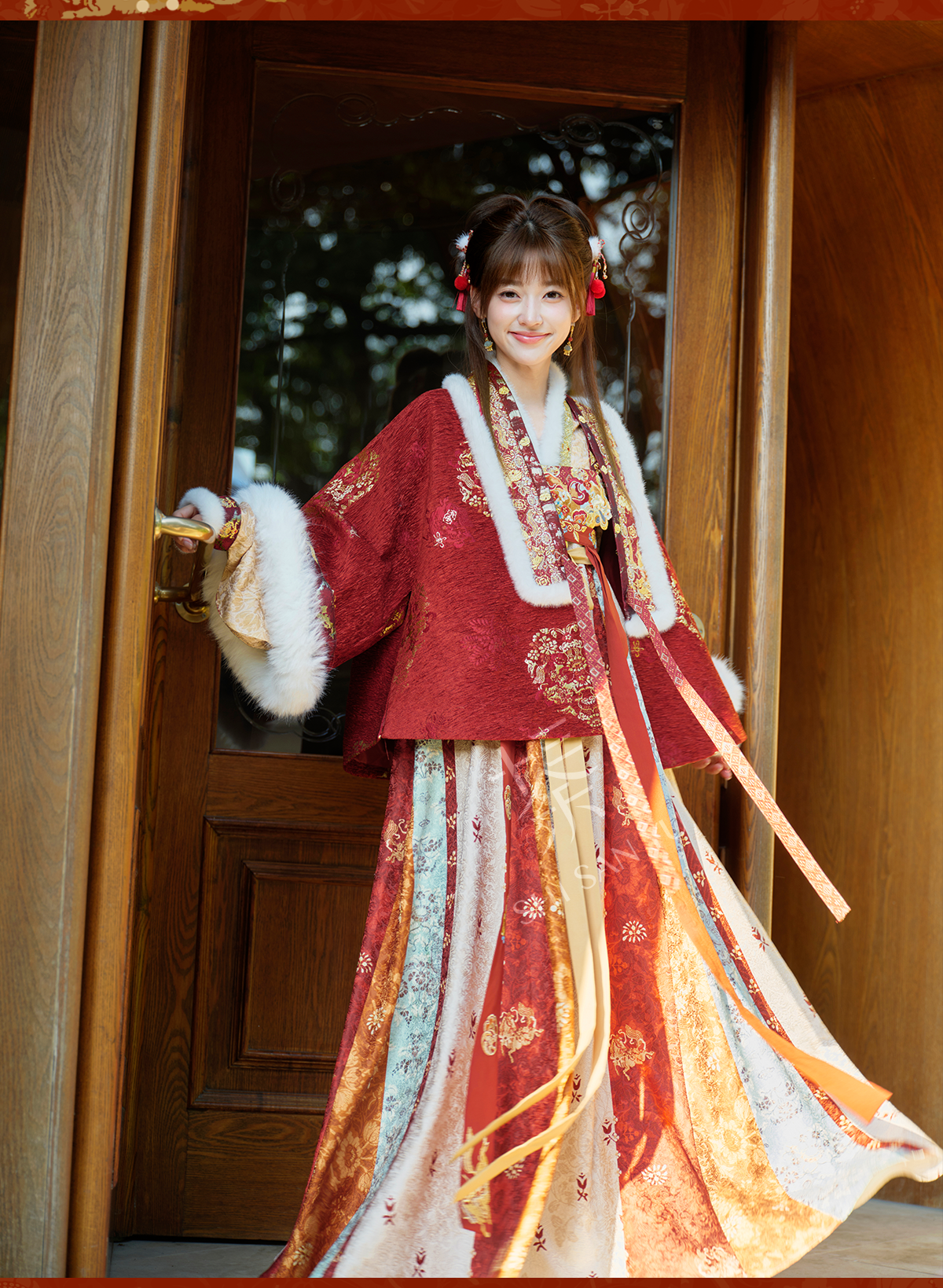 More than thirteen [Golden Horse Yangyan] placket jacket suspender skirt New Year's greeting clothes