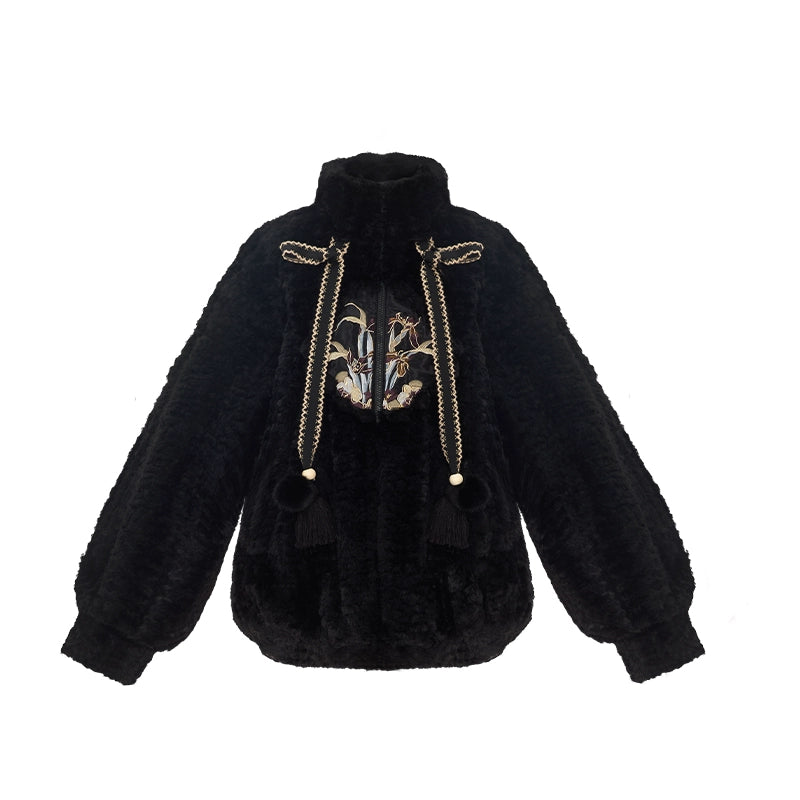 More than thirteen [Ranchi] warm cute lamb wool embroidered padded jacket