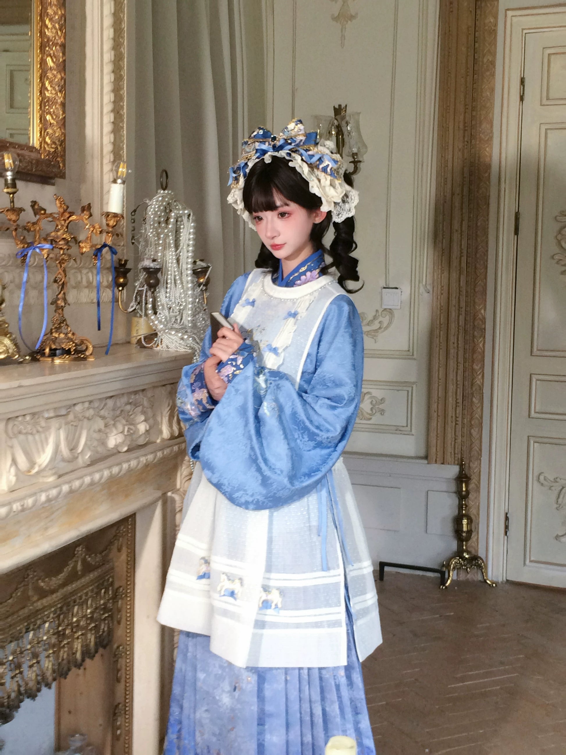 Flower Fairy Story [Carousel] Pipa Sleeve Horse Dress Han Yang Eclectic Set Ming ming HanFuDreams